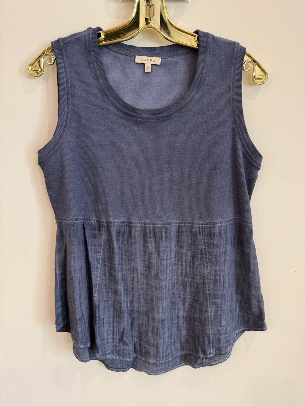 Laura Linen and Knit Sleeveless Top